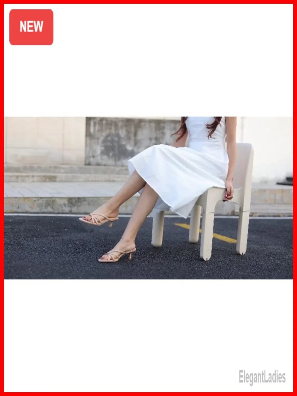 Strappy Kitten Heels Knotted Open Round Toe Slip On Mule Heeled Sandals